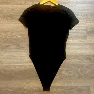 Plain black body suit